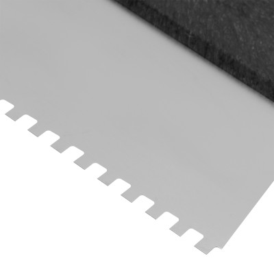 Шпатель из нержавеющей стали, 200 мм, зуб 6 х 6 мм, пластмассовая ручка Сибртех Шпатель из нержавеющей стали, 200 мм, зуб 6 х 6 мм, пластмассовая ручка Сибртех