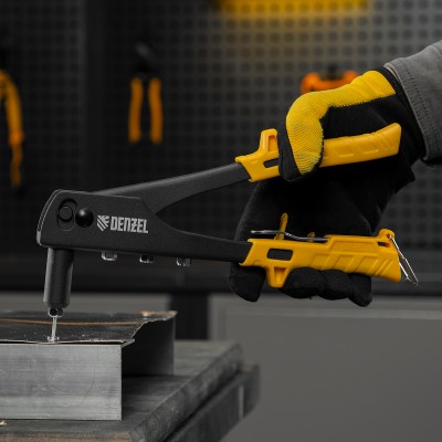 Заклепочник ручной, 255 мм, заклепки 2,4-3,2-4,0-4,8 мм Denzel Заклепочник ручной, 255 мм, заклепки 2,4-3,2-4,0-4,8 мм Denzel