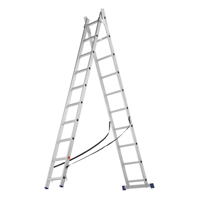 Лестница, 2 х 10 ступеней, алюминиевая, двухсекционная, Сибртех Лестница, 2 х 10 ступеней, алюминиевая, двухсекционная, Сибртех