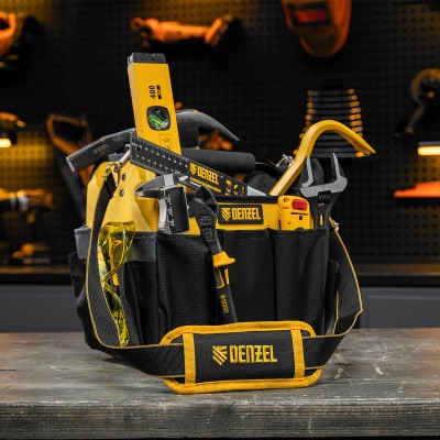 Переноска для инструмента, 260х240х300 мм, 22 кармана, наплечный ремень Denzel Переноска для инструмента, 260х240х300 мм, 22 кармана, наплечный ремень Denzel