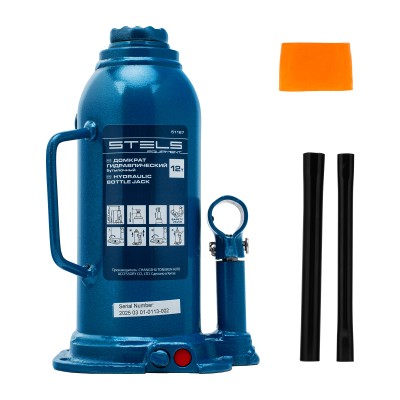 Домкрат гидравлический бутылочный, 12 т, h подъема 227-457 мм Stels Домкрат гидравлический бутылочный, 12 т, h подъема 227-457 мм Stels