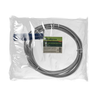Трос для прочистки труб, L-5 м, D 6 мм Сибртех Трос для прочистки труб, L-5 м, D 6 мм Сибртех