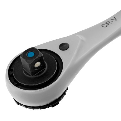 Ключ-трещотка 3/8", CrV, 120 зубьев, с быстрым сбросом, цельнометаллический, хром Gross Ключ-трещотка 3/8", CrV, 120 зубьев, с быстрым сбросом, цельнометаллический, хром Gross