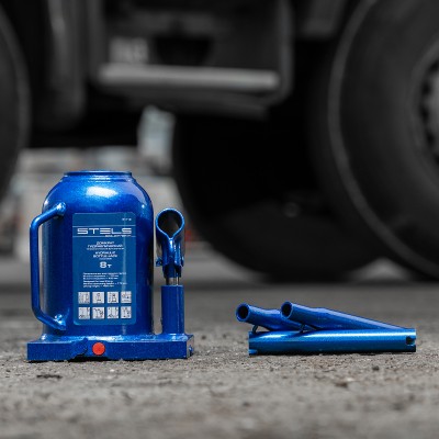 Домкрат гидравлический бутылочный телескопический, 8 т, H подъема 170-430 мм Stels Домкрат гидравлический бутылочный телескопический, 8 т, H подъема 170-430 мм Stels