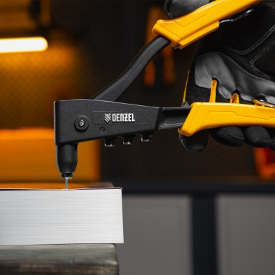 Заклепочник ручной, 255 мм, литой, усиленный, заклепки 2,4-3,2-4,0-4,8 мм Denzel Заклепочник ручной, 255 мм, литой, усиленный, заклепки 2,4-3,2-4,0-4,8 мм Denzel