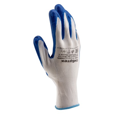 Перчатки полиэфирные с синим нитрильным покрытием, размер L, 15 класс вязки Сибртех Перчатки полиэфирные с синим нитрильным покрытием, размер L, 15 класс вязки Сибртех