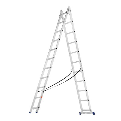 Лестница, 2 х 11 ступеней, алюминиевая, двухсекционная, Сибртех Лестница, 2 х 11 ступеней, алюминиевая, двухсекционная, Сибртех