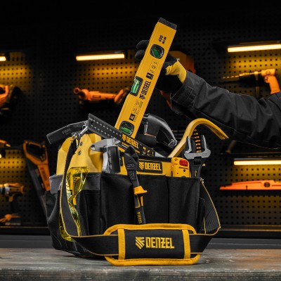 Переноска для инструмента, 260х240х300 мм, 22 кармана, наплечный ремень Denzel Переноска для инструмента, 260х240х300 мм, 22 кармана, наплечный ремень Denzel