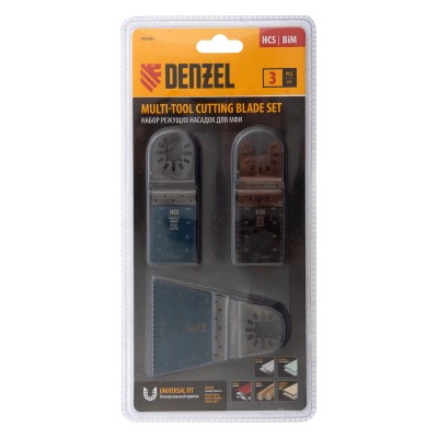 Набор насадок для МФИ по дереву и металлу, 3 шт Denzel Набор насадок для МФИ по дереву и металлу, 3 шт Denzel