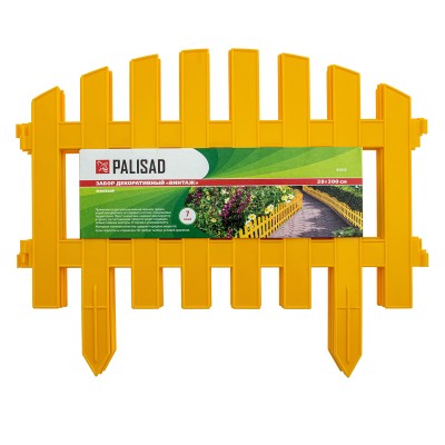 Забор декоративный "Винтаж", 28 х 300 см, желтый, Palisad Забор декоративный "Винтаж", 28 х 300 см, желтый, Palisad