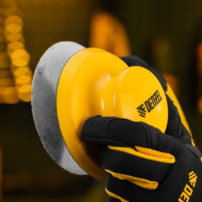 Брусок для шлифования, круглый, 125 мм, с "липучкой"// Denzel Брусок для шлифования, круглый, 125 мм, с "липучкой"// Denzel