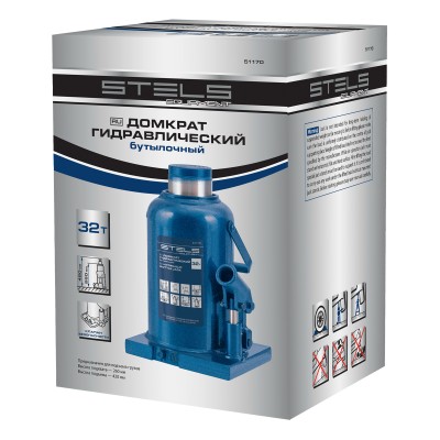 Домкрат гидравлический бутылочный, 32 т, h подъема 260-420 мм Stels Домкрат гидравлический бутылочный, 32 т, h подъема 260-420 мм Stels