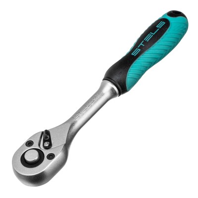 Ключ-трещотка 1/4", CrV, 72 зуба, с быстрым сбросом, матовый хром Stels Ключ-трещотка 1/4", CrV, 72 зуба, с быстрым сбросом, матовый хром Stels