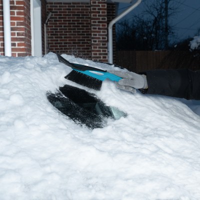 Щетка-сметка для снега со скребком 400 мм, бирюзовая Sparta Щетка-сметка для снега со скребком 400 мм, бирюзовая Sparta