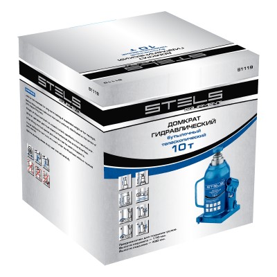 Домкрат гидравлический бутылочный телескопический, 10 т, H подъема 170-430 мм Stels Домкрат гидравлический бутылочный телескопический, 10 т, H подъема 170-430 мм Stels