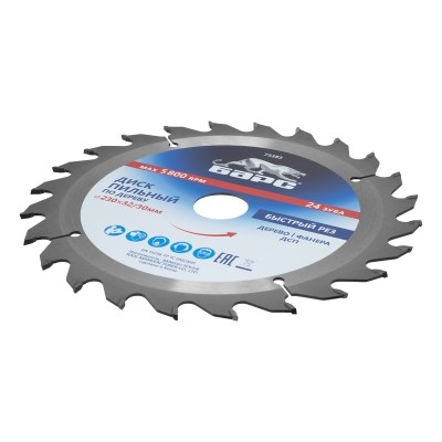Пильный диск по дереву 230 x 32/30 мм, 24 твердосплавных зуба Барс Пильный диск по дереву 230 x 32/30 мм, 24 твердосплавных зуба Барс