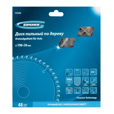Пильный диск по дереву 190 x 30 x 48Т Gross Пильный диск по дереву 190 x 30 x 48Т Gross