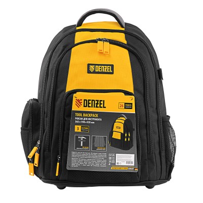 Рюкзак для инструмента, 365х190х430 мм, 3 отделения, 26 карманов Denzel Рюкзак для инструмента, 365х190х430 мм, 3 отделения, 26 карманов Denzel