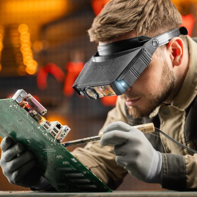 Лупа с дополнительными линзами, с подсветкой, для закрепления на голове Sparta Лупа с дополнительными линзами, с подсветкой, для закрепления на голове Sparta