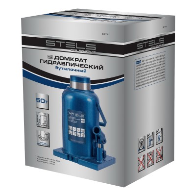 Домкрат гидравлический бутылочный, 50 т, h подъема 280-450 мм Stels Домкрат гидравлический бутылочный, 50 т, h подъема 280-450 мм Stels