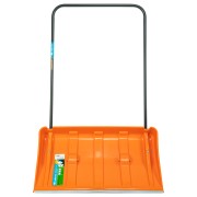 Движок для уборки снега пластиковый, 795х435х1280 мм, стальная рукоятка, усиленный Сибртех