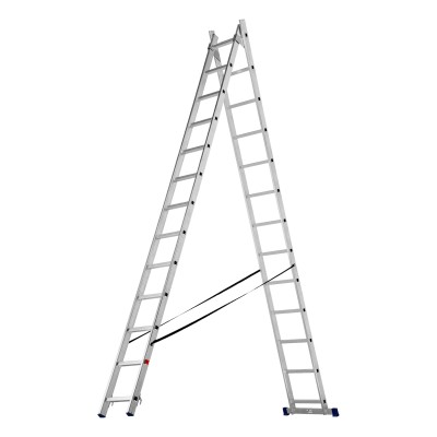 Лестница, 2 х 13 ступеней, алюминиевая, двухсекционная, Сибртех Лестница, 2 х 13 ступеней, алюминиевая, двухсекционная, Сибртех