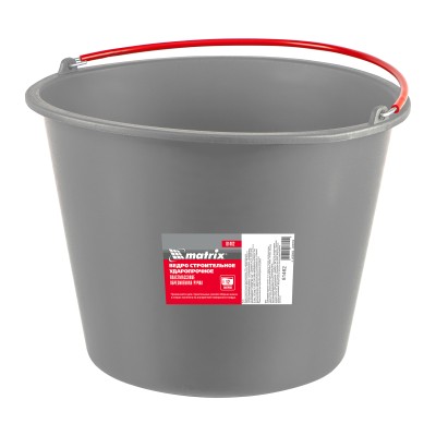 Ведро строительное пластмассовое 12 л, ударопрочное, обрезиненная ручка Matrix Ведро строительное пластмассовое 12 л, ударопрочное, обрезиненная ручка Matrix