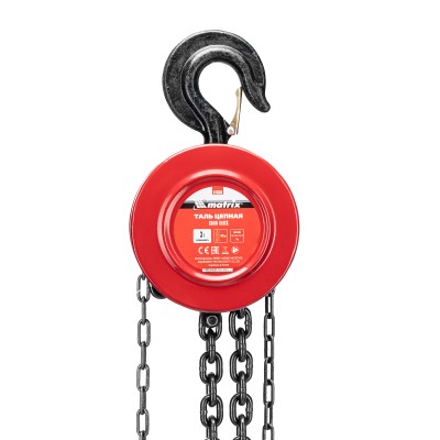 Таль цепная, 3 т, H подъема 3 м, расстояние между крюками 470 мм Matrix Таль цепная, 3 т, H подъема 3 м, расстояние между крюками 470 мм Matrix