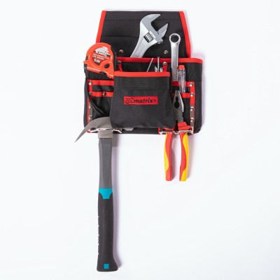 Подсумок поясной, 8 карманов, держатель для молотка, для клещей Matrix Подсумок поясной, 8 карманов, держатель для молотка, для клещей Matrix