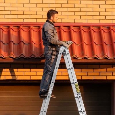 Лестница шарнирная алюминиевая, 4 х 5 ступеней, Сибртех Лестница шарнирная алюминиевая, 4 х 5 ступеней, Сибртех