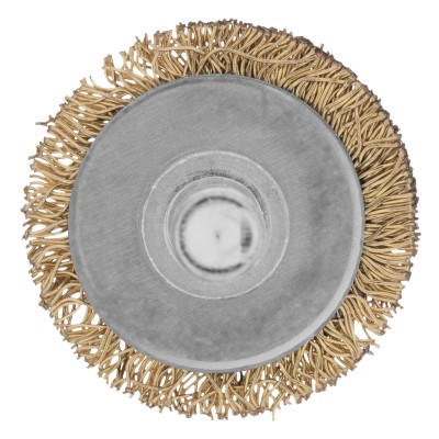 Щетка для дрели, 30 мм, плоская со шпилькой, латунированная витая проволока Matrix Щетка для дрели, 30 мм, плоская со шпилькой, латунированная витая проволока Matrix