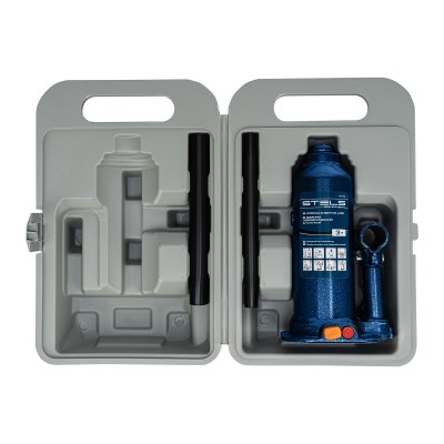 Домкрат гидравлический бутылочный, 3 т, h подъема 188-363 мм, в пластиковом кейсе Stels Домкрат гидравлический бутылочный, 3 т, h подъема 188-363 мм, в пластиковом кейсе Stels