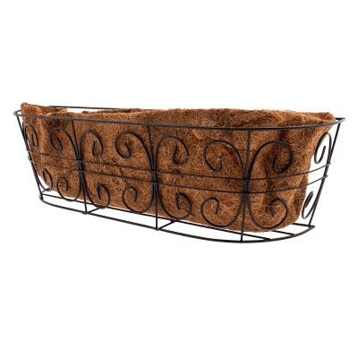 Пристенное кашпо с декором, 74 х 20 см, с кокосовой корзиной Palisad Пристенное кашпо с декором, 74 х 20 см, с кокосовой корзиной Palisad