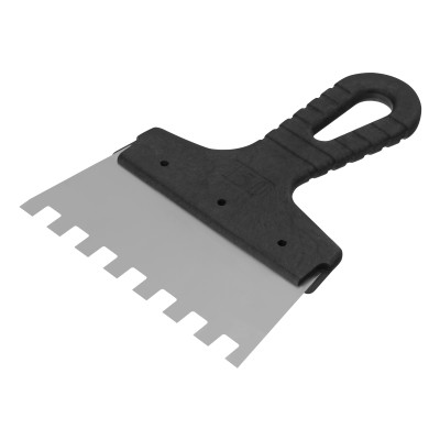 Шпатель из нержавеющей стали, 150 мм, зуб 10 х 10 мм, пластмассовая ручка Сибртех Шпатель из нержавеющей стали, 150 мм, зуб 10 х 10 мм, пластмассовая ручка Сибртех