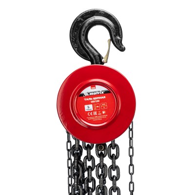 Таль цепная, 5 т, H подъема 3 м, расстояние между крюками 600 мм Matrix Таль цепная, 5 т, H подъема 3 м, расстояние между крюками 600 мм Matrix