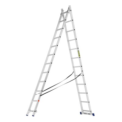 Лестница, 2 х 12 ступеней, алюминиевая, двухсекционная, Сибртех Лестница, 2 х 12 ступеней, алюминиевая, двухсекционная, Сибртех