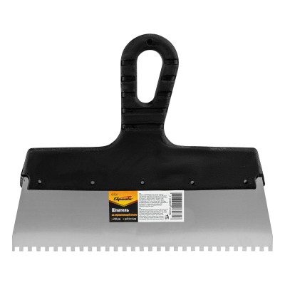 Шпатель из нержавеющей стали, 250 мм, зуб 4 х 4 мм, пластмассовая ручка Sparta Шпатель из нержавеющей стали, 250 мм, зуб 4 х 4 мм, пластмассовая ручка Sparta