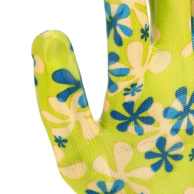 Перчатки садовые из полиэстера с нитрильным обливом, зеленые, M Palisad Перчатки садовые из полиэстера с нитрильным обливом, зеленые, M Palisad