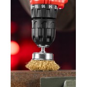 Щетка для дрели, 50 мм, "чашка" со шпилькой, латунированная витая проволока Matrix