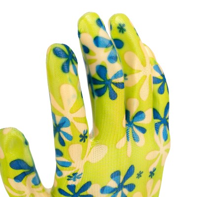 Перчатки садовые из полиэстера с нитрильным обливом, зеленые, S Palisad Перчатки садовые из полиэстера с нитрильным обливом, зеленые, S Palisad