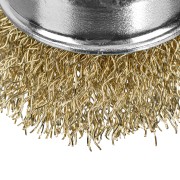 Щетка для дрели, 50 мм, "чашка" со шпилькой, латунированная витая проволока Matrix