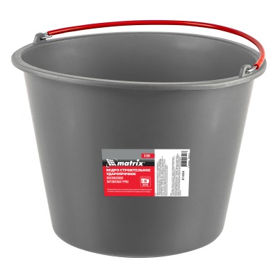 Ведро строительное пластмассовое 20 л, ударопрочное, обрезиненная ручка Matrix Ведро строительное пластмассовое 20 л, ударопрочное, обрезиненная ручка Matrix