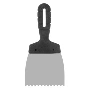 Шпатель из нержавеющей стали, 100 мм, зуб 4 х 4 мм, пластмассовая ручка Сибртех