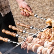 Набор шампуров угловых, 650 мм, с деревянной рукояткой, в чехле, 6 шт., Camping// Palisad