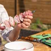 Набор шампуров угловых, 650 мм, с деревянной рукояткой, в чехле, 6 шт., Camping// Palisad