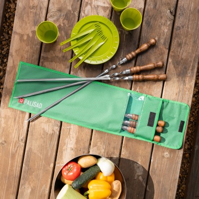 Набор шампуров угловых, 650 мм, с деревянной рукояткой, в чехле, 6 шт., Camping// Palisad Набор шампуров угловых, 650 мм, с деревянной рукояткой, в чехле, 6 шт., Camping// Palisad