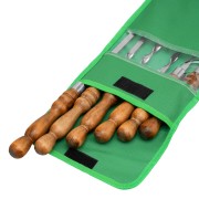 Набор шампуров плоских, 650 мм, с деревянной рукояткой, в чехле, 6 шт., Camping// Palisad