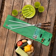 Набор шампуров плоских, 650 мм, с деревянной рукояткой, в чехле, 6 шт., Camping// Palisad