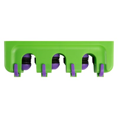 Пластиковый настенный держатель для садово - огородного инструмента, 3 ячейки, 4 крюка, Palisad Пластиковый настенный держатель для садово - огородного инструмента, 3 ячейки, 4 крюка, Palisad