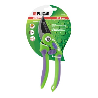 Секатор прямого реза, 215 мм, регулировка захвата, двухкомпонентные рукоятки, Palisad Секатор прямого реза, 215 мм, регулировка захвата, двухкомпонентные рукоятки, Palisad